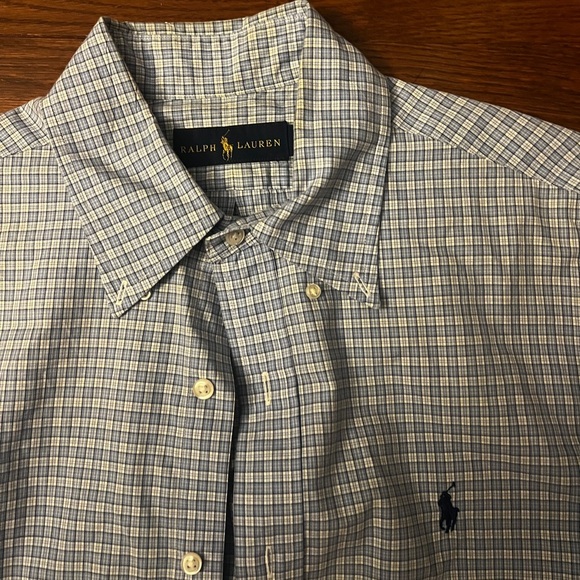 Polo by Ralph Lauren Men's Blue Checkered Shirt Size 15.5/39 - Picture 4 of 8